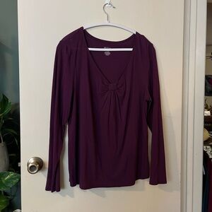 Merona Deep Purple Women's Shirt with Bow Detail